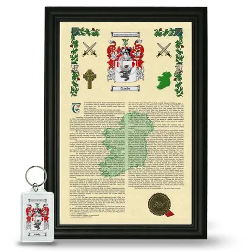 Crosby Framed Armorial History and Keychain - Black