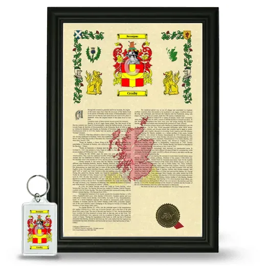 Crosby Framed Armorial History and Keychain - Black