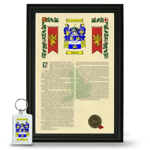 Cudworth Framed Armorial History and Keychain - Black