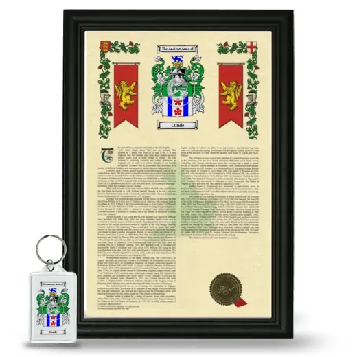 Cunde Framed Armorial History and Keychain - Black