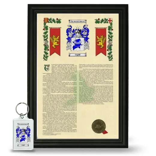Cupid Framed Armorial History and Keychain - Black