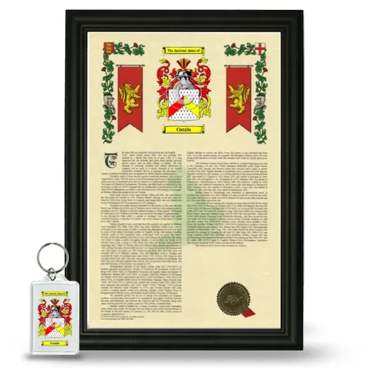 Cuzzin Framed Armorial History and Keychain - Black