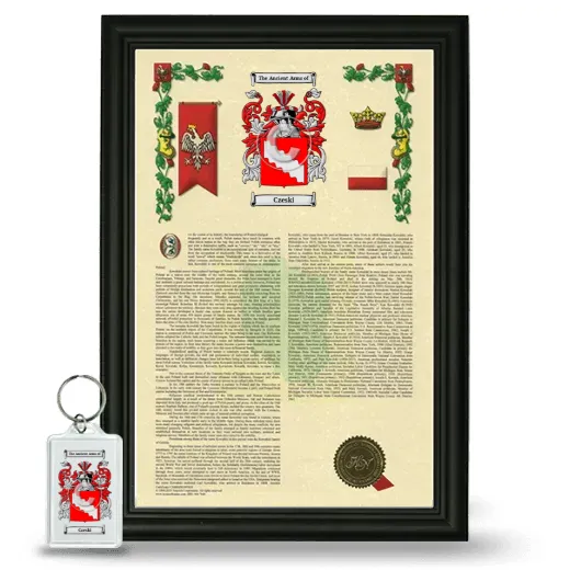 Czeski Framed Armorial History and Keychain - Black