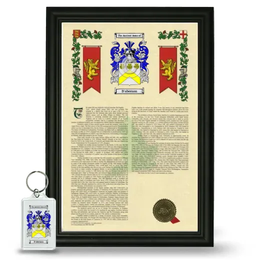 D'abernon Framed Armorial History and Keychain - Black