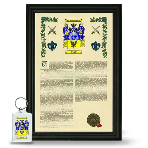 D'aigle Framed Armorial History and Keychain - Black