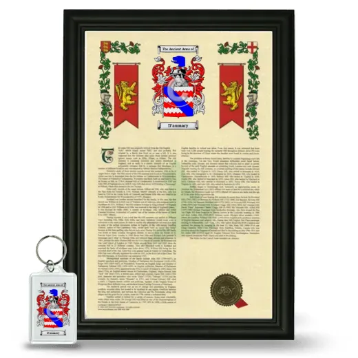 D'aumary Framed Armorial History and Keychain - Black