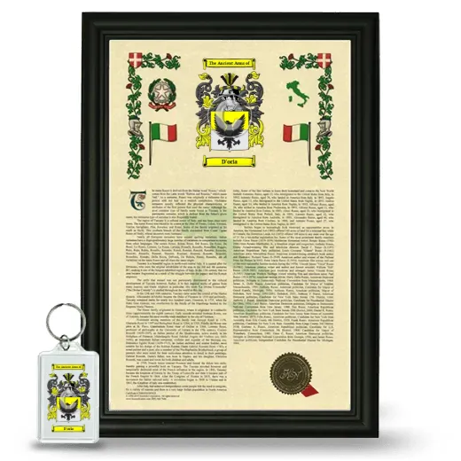 D'oria Framed Armorial History and Keychain - Black
