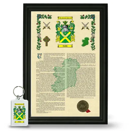 Daddy Framed Armorial History and Keychain - Black