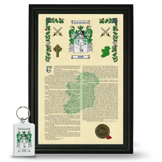 Dahill Framed Armorial History and Keychain - Black