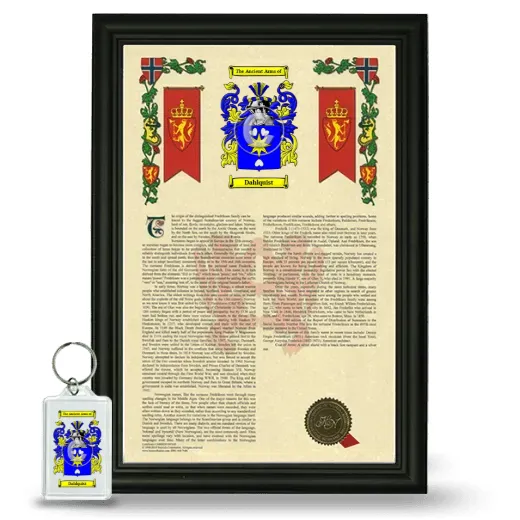 Dahlquist Framed Armorial History and Keychain - Black