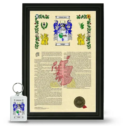 Dalgis Framed Armorial History and Keychain - Black