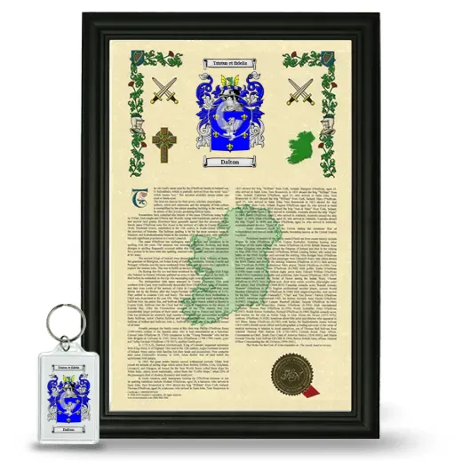 Dalton Framed Armorial History and Keychain - Black