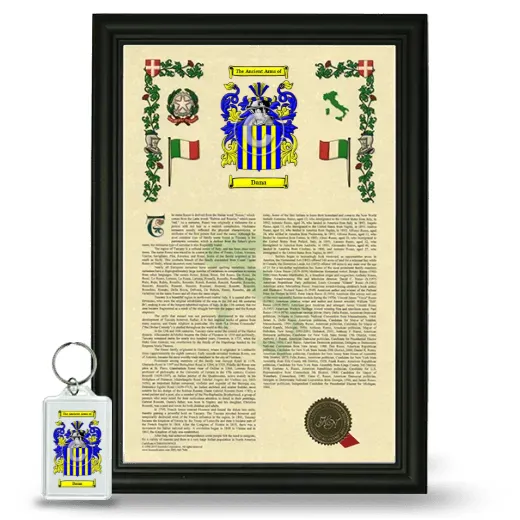 Dana Framed Armorial History and Keychain - Black