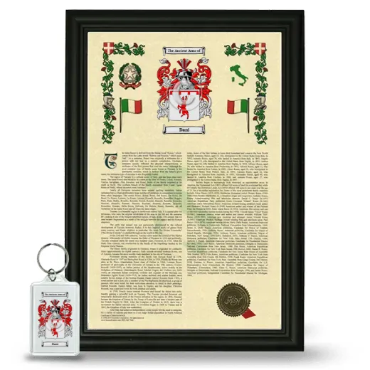 Dani Framed Armorial History and Keychain - Black