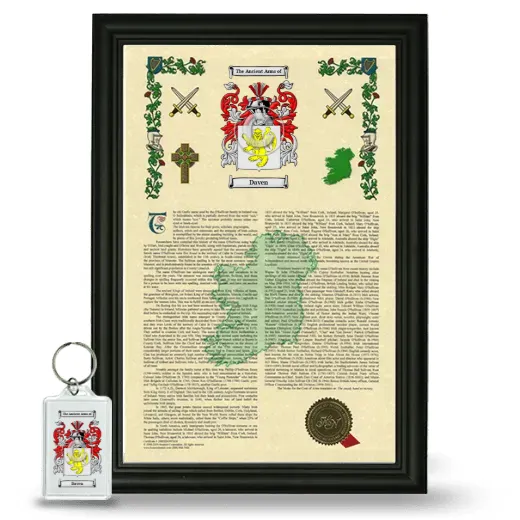 Daven Framed Armorial History and Keychain - Black