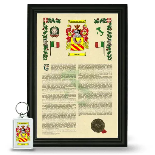 Davidi Framed Armorial History and Keychain - Black