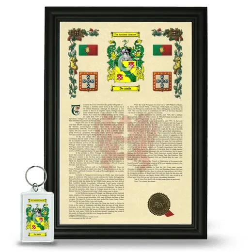 De anda Framed Armorial History and Keychain - Black