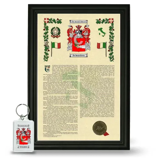 De benedictis Framed Armorial History and Keychain - Black