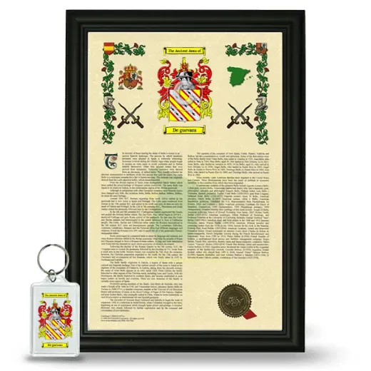 De guevara Framed Armorial History and Keychain - Black