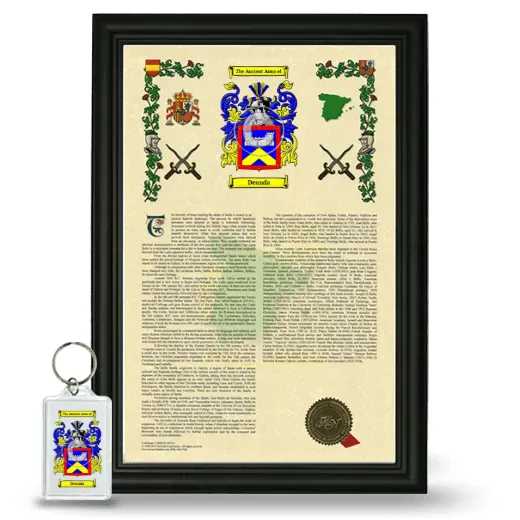 Deanda Framed Armorial History and Keychain - Black