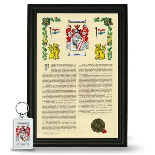Deboer Framed Armorial History and Keychain - Black