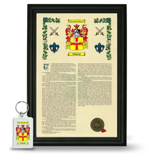 Debourge Framed Armorial History and Keychain - Black