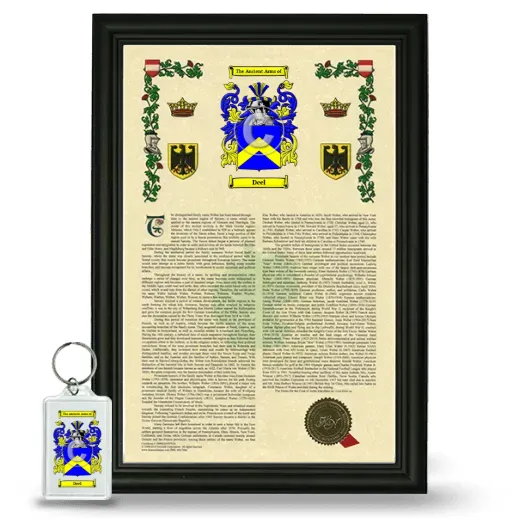 Deel Framed Armorial History and Keychain - Black