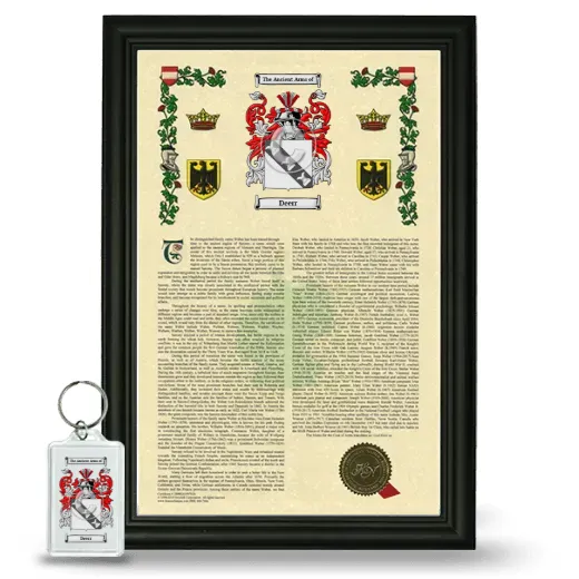 Deerr Framed Armorial History and Keychain - Black