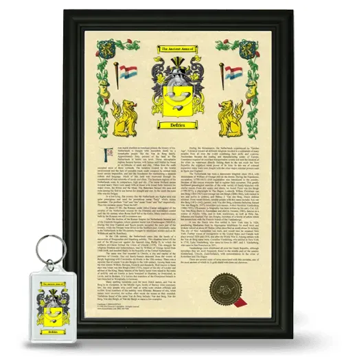 Defries Framed Armorial History and Keychain - Black