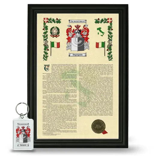 Degregorio Framed Armorial History and Keychain - Black