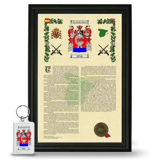 Del rio Framed Armorial History and Keychain - Black