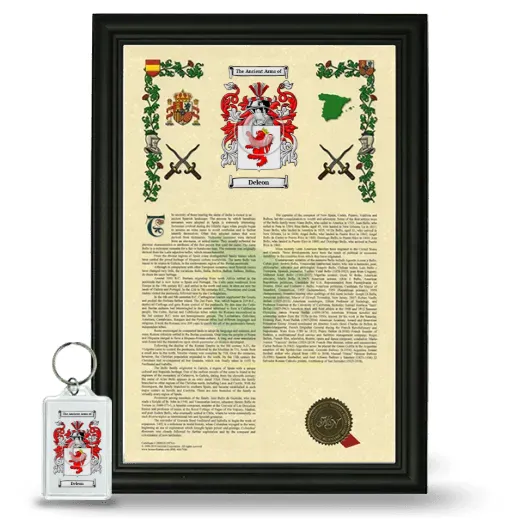 Deleon Framed Armorial History and Keychain - Black