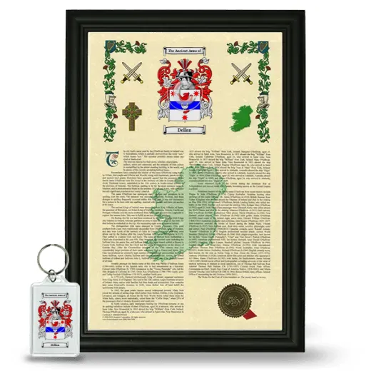 Dellan Framed Armorial History and Keychain - Black