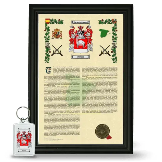 Deluna Framed Armorial History and Keychain - Black