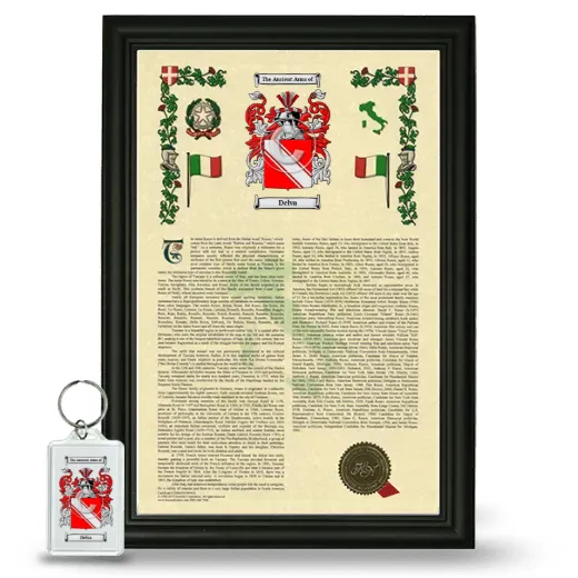 Delva Framed Armorial History and Keychain - Black