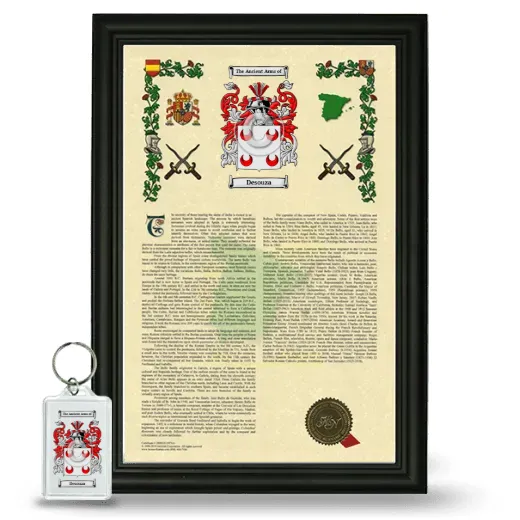 Desouza Framed Armorial History and Keychain - Black