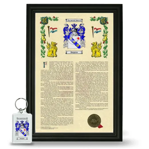 Despens Framed Armorial History and Keychain - Black