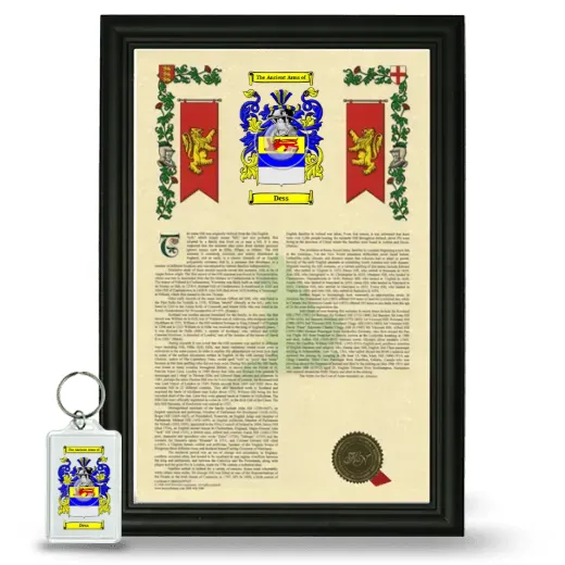 Dess Framed Armorial History and Keychain - Black