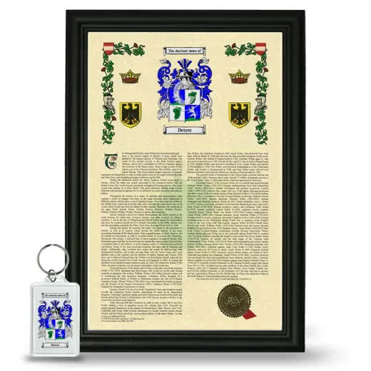 Detres Framed Armorial History and Keychain - Black