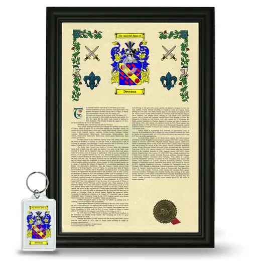 Deveaux Framed Armorial History and Keychain - Black