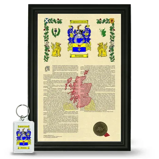 Deveyson Framed Armorial History and Keychain - Black