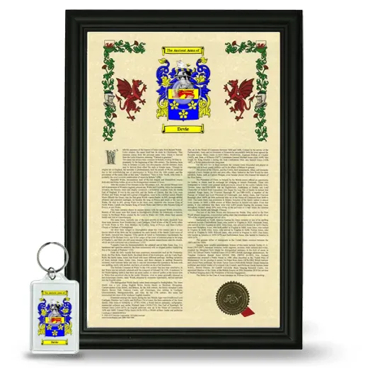 Devie Framed Armorial History and Keychain - Black