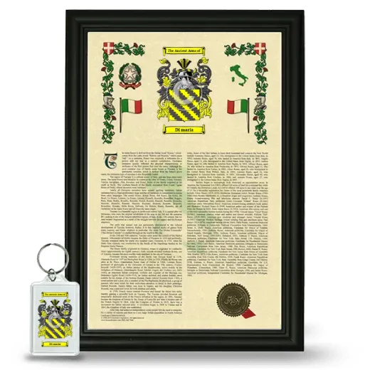 Di maria Framed Armorial History and Keychain - Black