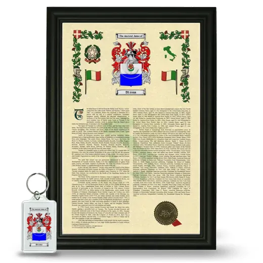 Di rosa Framed Armorial History and Keychain - Black