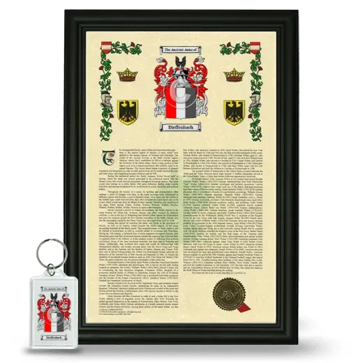 Dieffenbach Framed Armorial History and Keychain - Black