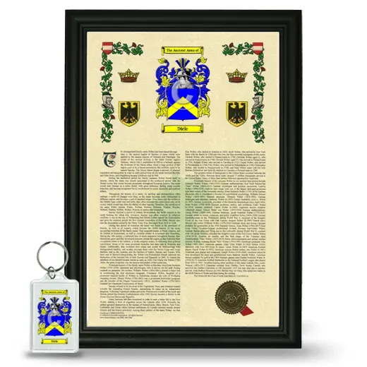Diele Framed Armorial History and Keychain - Black