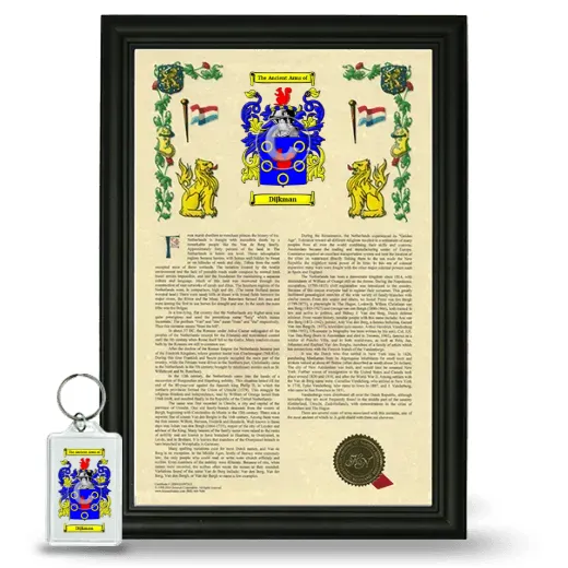 Dijkman Framed Armorial History and Keychain - Black