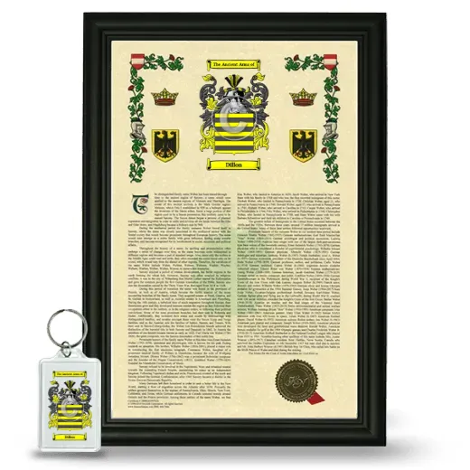 Dillon Framed Armorial History and Keychain - Black