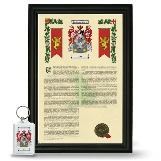 Din Framed Armorial History and Keychain - Black