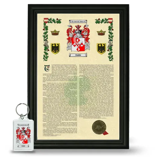 Dinkle Framed Armorial History and Keychain - Black
